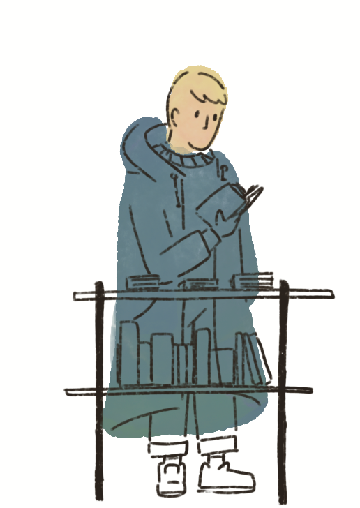 man browsing books